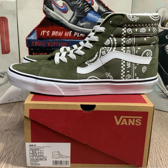 Vans Other - Vans SK8-HI (PEACE PAISLEY) 9 US GRAPE LEAF/TRUE WHITE